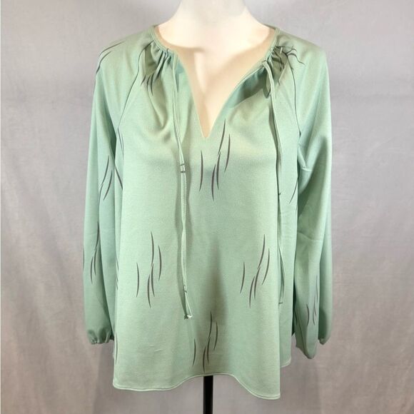 Alfani aqua mint green with wisps of gray long sleeve top size medium NWT - Picture 1 of 7